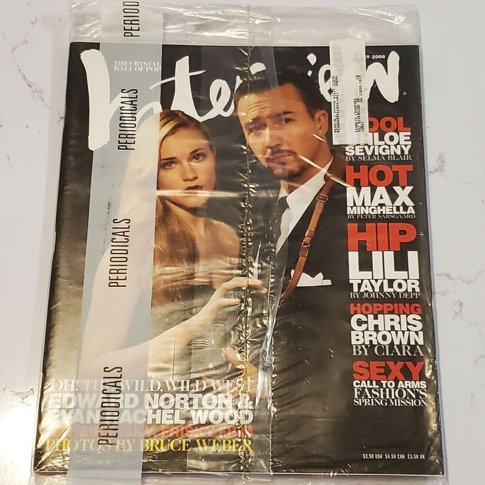 New Edward Norton Evan Rachel Wood Interview Magazine May 2006 Factory Sealed